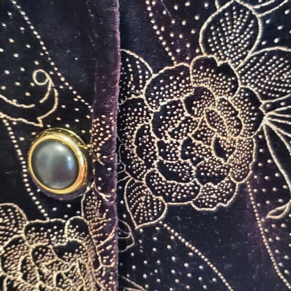 MORGAN TAYLOR EVENING Black & Gold Long Sleeve Jacket, 16W - Picture 4 of 9